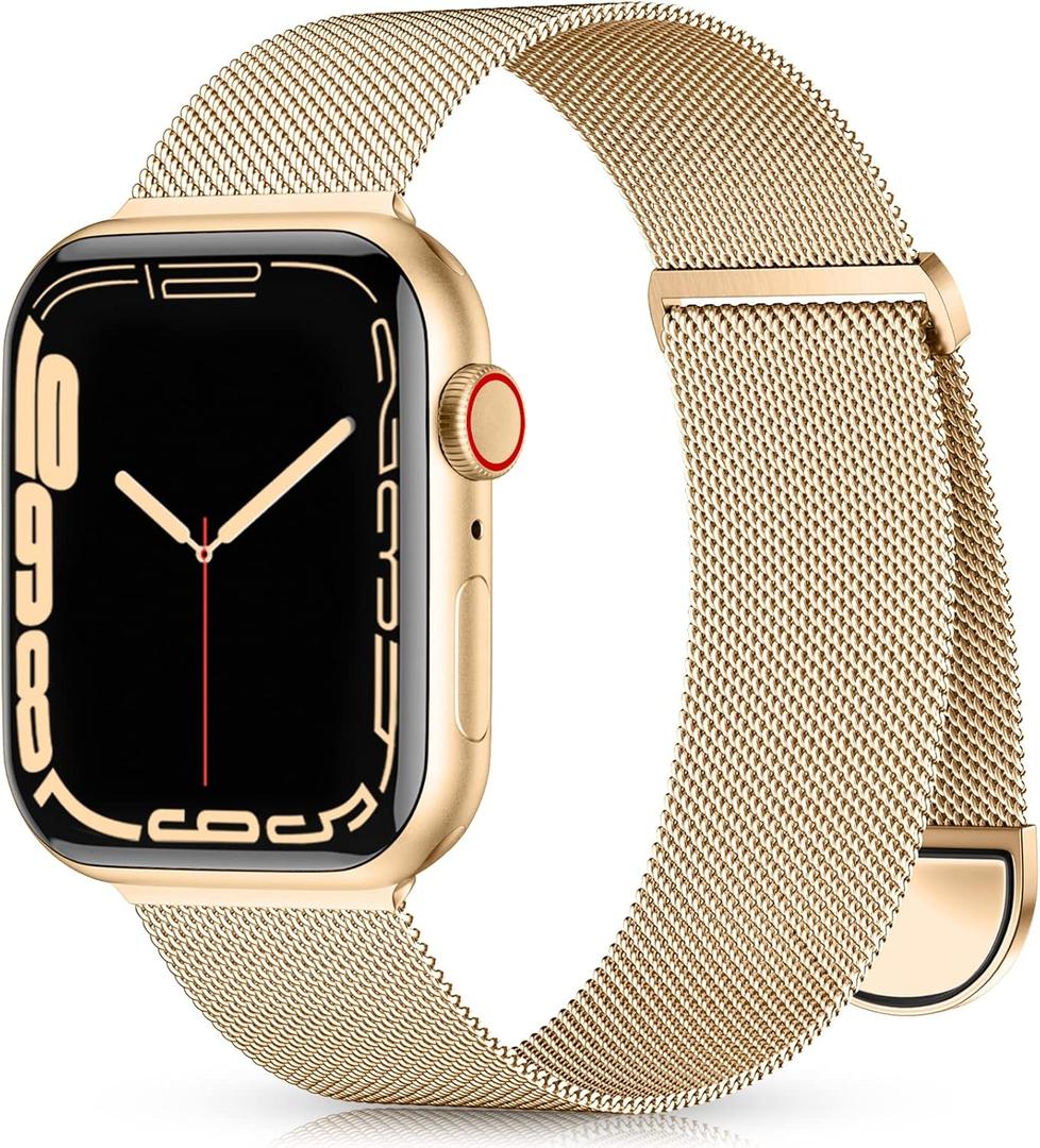Zedoli Metal Band Compatible with Apple Watch Band 40mm 38mm 41mm 45mm 44mm 42mm 46mm for Women Men, Stainless Steel Milanese Mesh Loop Magnetic Wristbands for iWatch Series 11 10 9 8 7 6 5 4 3 2 1 SE