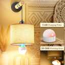 Rechargeable Battery Operated Wall Sconces Set of 2, Modern Fabric Wall Lamps with Wooden Arm & Remote Control, Dimmable Multicolor LED Lights for Indoor Bedroom, Living Room, Kitchen, House