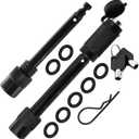 Trailer Hitch Lock Pin Set - 5/8" and 1/2" Extra Long Black Pins with One Locking System - 1 Safety Clip, 10 Anti Rattle O-Rings  Tow receivers 1.25, 2 and 2.5 inch (Class I,II,III,IV,V)