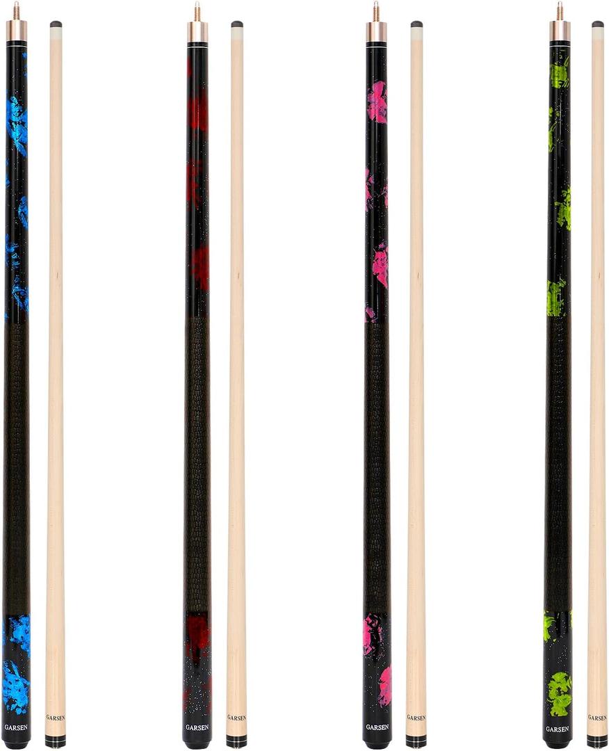 GARSEN Pool Cue Stick 58 inch 18 oz 19 oz 20 oz 21 oz Billiard House Bar Pool Stick (Set of 4 pieces)