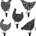 5PCS Rooster Animal Stakes, Chicken Family Garden Silhouette Yard Art, Hollow Out Animal Shape Decor for Outdoor-for Lawns Backyard 5PCS