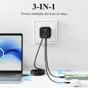 Minthouz 67W GaN Charger, 3-Port Fast Charging Power Adapter with Type-C & USB-A, for iPhone 17/16/15, iPad Pro, MacBook Air/Pro, Galaxy S25/S24, Google Pixel, Compact Travel Charger with 3.9FT Cable