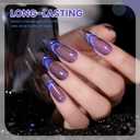 RARJSM 9D Chameleon Glass Cat Eye Gel Nail Polish Set 6Pcs Pink Purple Blue Green Yellow Multi Color Cateye Galaxy Shimmer Gradient Effect with Magnetic Stick UV LED Curing Require Home Salon