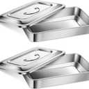 Fabbay Sterilization Tray, 201 Medical Surgical Trays, Stainless Steel Box with Lid and Handle, Multi-Purpose Organizer for Medical, Dental, Surgical and Lab Supplies(12 Inch)