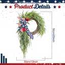 Daifunli Patriotic Wreath for Front Door 16 Inch Red White Blue Wreaths Memorial Day 250th Anniversary 4th of July American Flag Decorations for Independence Day Wall Window Home Porch Holiday Decor