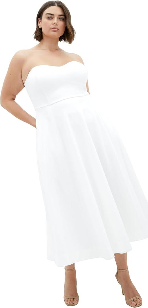 City Chic Women's Plus Size Dress-Sweet Flare, Ivory, 22