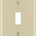 Leviton 1-Gang Toggle Device Switch Wallplate, Standard Size, Thermoplastic Nylon, Device Mount, Ivory, 80701-I