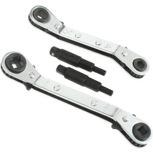 gohantee Hvac Service Wrench Tools Air Conditioner Valve Ratchet Wrench 3/16 to 3/8 5/16'' x 1/4'' with 2 Hexagon Bit Adapter Kit for Air Refrigeration Tools and Equipment Repair Tools Clearance