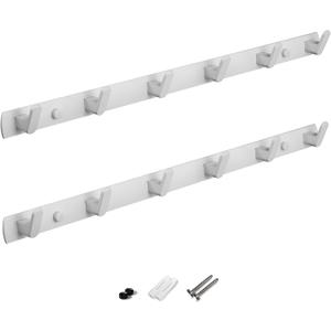 Coat Hooks, White Coat Hooks Heavy Duty, Wall Mounted Rack 21.25-inch, White Wall Hanger Hanging Hooks, Modern Hook Rack Hanging for Hat Purse Towel Bathroom, Solid Aluminum
