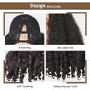 Afro Wig V Part Kinky Curly Wigs for Black Women, 180% Density Wear and Go Glueless Wig with Unique Bouncy Curls in the End, Synthetic No Leave out Clip in (#2, 24 Inch)