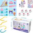 Unicorn Electric Toy Track Set for KidsClimbing Slide Stair Toy for Toddler Motorized with Music, Sliding Car Playset, Birthday Gifts for 3 4 5 6 7 Year Old Boys Girls Children