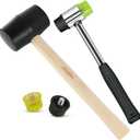 2 PCS Rubber Hammer with 2 Soft Rubber Head,8 Oz & 25mm Multi-function Double Head Mounting Hammer,Suitable For Crafts, Woodworking, Flooring, Camping and Other Industries