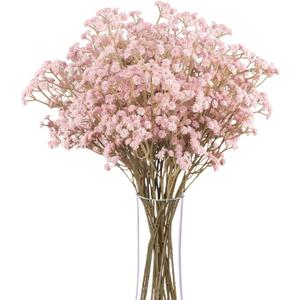 N&T NIETING10 PCS Babys Breath Artificial Flowers Fake Babys Breath Flowers Artificial Bulk Dusty Pink Gypsophila Bouquets Real Touch Faux Flowers for Wedding Floral Arrangement Party Home Decoration