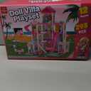 Lehoo Castle Doll House Dreamhome, 4-Story 12 Rooms Dollhouse Playhouse with Doll and Furniture, Pretend Dream Dollhouse Playset Pink Girl Toys, Sturdy Construction, Easy to Move, Ideal Gift Toy