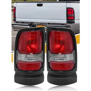 Tail Light Assembly Compatible with Dodge RAM Pickup 1500 2500 3500 1994-2001 1994 1995 1996 1997 1998 1999 2000 2001, Factory-OE-Style RAM Rear Lamp, W/O Bulb, Driver and Passenger Side, Pair