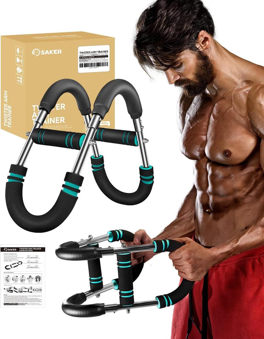 Saker Twister Arm Trainer, Adjustable Forearm Strengthener, Arm Exercise Equipment, Chest Workout Equipment, Portable Spring Resistance for Home Workout Equipment