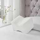 Sleep Philosophy Memory Foam Pillow Ergonomic Support Cushion with Machine Washable, Removable Super Soft Cover, White Knee 11" L x 8.5" W x 7" D, Standard Size