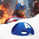 Yipintang Cat Bat Mask Halloween Costumes Accessories for Cats, Cat Bat Cosplay Apparel (Medium, Blue Captain)