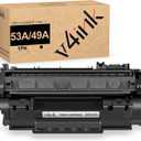 v4ink Compatible 49A 53A Toner Cartridge Replacement for HP Q5949A Q7553A for use with HP 1320 1320n P2015dn P2015 P2015n 3390 3392 1160 P2014 M2727nf MFP Printer (Black,1 Pack)