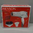 REVLON Infrared Hair Dryer with Diffuser & Concentrator - Ionic Ceramic Blow Dryer for Frizz Control, Shine, Soft Hair & Moisture Protection - 1875W Professional Salon-Quality (White) (Full Size)