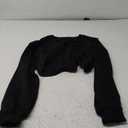 Artfish Women's Crewneck Long Sleeve Crop Tops Workout Gym Casual Cut-out Loose Cropped Sweatshirts (Medium, Black)