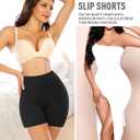 Werena Seamless Shaping Boyshorts Panties for Women Slip Shorts Under Dress Shapewear Shorts Tummy Control Underwear (Black, M)