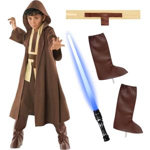 Morph Fantasy Hooded Robe And Sabre - Star Costume Boys - Halloween Costumes For Boys - Space Cosplay For Kids Halloween (X-Large)