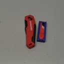 WORKPRO Folding Utility Knife, Quick Change Box Cutter, Razor Knife for Cartons, Cardboard, Boxes, Blade Storage in Aluminum Handle, 13 Extra Blades Included (Red)
