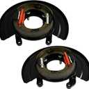 cciyu YC3Z2209CA YC3Z2210CA Brake Dust Shields Rear Fit for Ford for Excursion 2000-2005,for F-250 Super Duty 1999-2004,for F-350 Super Duty 1999-2004,for F-250 1999, Black Brake Backing Plates 2PCS