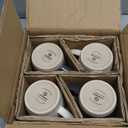 famiware Coffee Mugs Set of 4, Milkyway 13 oz Mug Set, Ceramic Cup Set with Handle for Coffee, Tea, Cocoa, Milk, Matte White + Matte Dark Charcoal