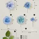 TINGE TIME Artificial Flowers 36pcs Real Looking Silk Flowers Fake Rose with Stems for DIY Wedding Bouquets Dusty Pink Bridal Shower Centerpieces Party Decorations (Provence Blue)