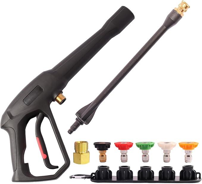 Pressure Washer Spray Gun  for Ryobi Pressure Washer Gun M2214MM and M2215MM Hose Connectors  with 1 Tips Holder and 5 Spray Nozzle Tips
