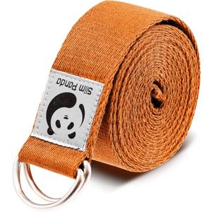 Slim Panda Yoga Strap for Stretching,Cotton Yoga Strap with Adjustable D-Ring Buckle,Non-Elastic Yoga Belt for Pilates,Gym Workouts,Physical Therapy,Improve Flexibility (8 Feet, Orange)