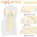 120 PCS Ivory Satin Chair Sashes, Ties Bows Designed Chairs Decorative, Chair Cover Sashes for Thanksgiving Wedding Christmas Banquet Party Home Kitchen Decoration (7 x 108 inch)
