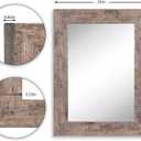 Syndra Wood Mirror with Frame, Rustic 24X32 Inch Wall Mounted Vanity Mirror with Large Wood Frame, Farmhouse Bathroom Mirror for Bedroom, Living Room, Entryway Wall Decor(Natural)