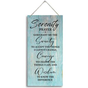 HALUOSI Serenity Prayer Wooden Decor Sign, God Grant Me The Serenity Wall Decor Sign, Hanging Printed Wooden Plaque Decor, Rustic Family Signs for Home Decor, Christian Gift 12x 6inch (A6) (color11)
