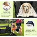 Dog Wagons for Large Senior Dogs, Foldable Elderly Dog Stroller with Thick Mat & Lift Harness, Heavy Duty Dog Cart Upto 140lbs