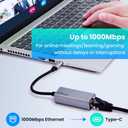 USB C to ethernet Adapter,Ethernet to USB c,TypeC to RJ45 Ethernet Adapter 1Gbps Gigabit Ethernet Compatibility for Mac,MacBook Pro/Air,Dell XPS,Chromebook,Surface