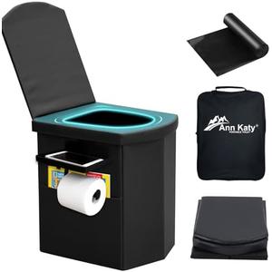 Ann Katy Upgrade XL Portable Toilet for Adults, Extra Large Portable Travel Floding Toilet, Camping Tall Toilets with Lid for Adults and Kids Compact Potty for Car,Hiking,Beach and Camping