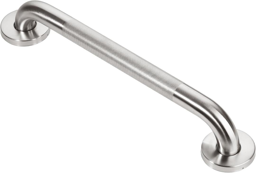 16inch Textured Handicap Grab Bar for Shower, Shower Handles for Elderly, Shower Grab Bars for Seniors with Concealed Screws Brushed Nickel