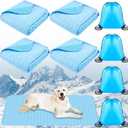 Chunful 4 Pack Summer Cooling Mat for Dog 28 x 39 Inch Soft Washable Sleeping Pad with Storage Bag Foldable Portable Pet Pad for Pets Dog Crate Bed Indoor and Outdoor FloorXL