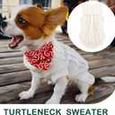 2 Pack Dog Sweaters for Small Dogs, Chihuahua Yorkie Sweater, Puppy Clothes Winter Warm Pullover Clothing, Pet Cat Cold Weather Puppy Cold Outfits (Beige+Purple Large)