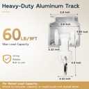 Aluminum Ceiling Curtain Track White 9-12 ft Wall Mount Rail