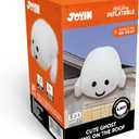 JOYIN Halloween Inflatable Outdoor Decorations, 4.5ft Inflatable Cute Ghost Decoration Lying On The Roof with LEDs, Halloween Blow Up Yard Decor for Parties Roof Decor White