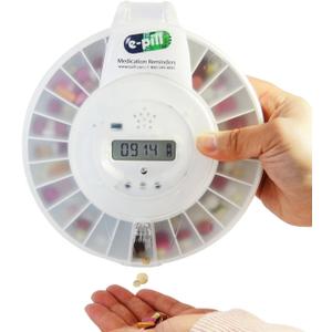 e-Pill MedTime Pro - Secure Locked Automatic Pill Dispenser with Clear Lid for Easy Monitoring and Reliable Medication Management