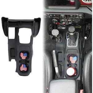 Center Console Organizer for Jeep Wrangler JL Gladiator JT 20182025 | Anti-Slip Cup Holder Insert Gear Shift Side Tray, Car Storage Accessories