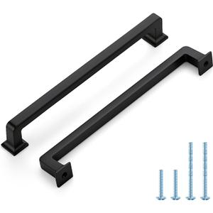 HOME EDIT 10 Pack 7 Inch Matte Black Cabinet Handles Solid Zinc Alloy Pulls for Kitchen Cupboard & Drawer Hardware