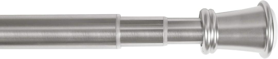 Zenna Home Curtain Adjustable Tension Shower Rod, 28" to 66", Brushed Nickel