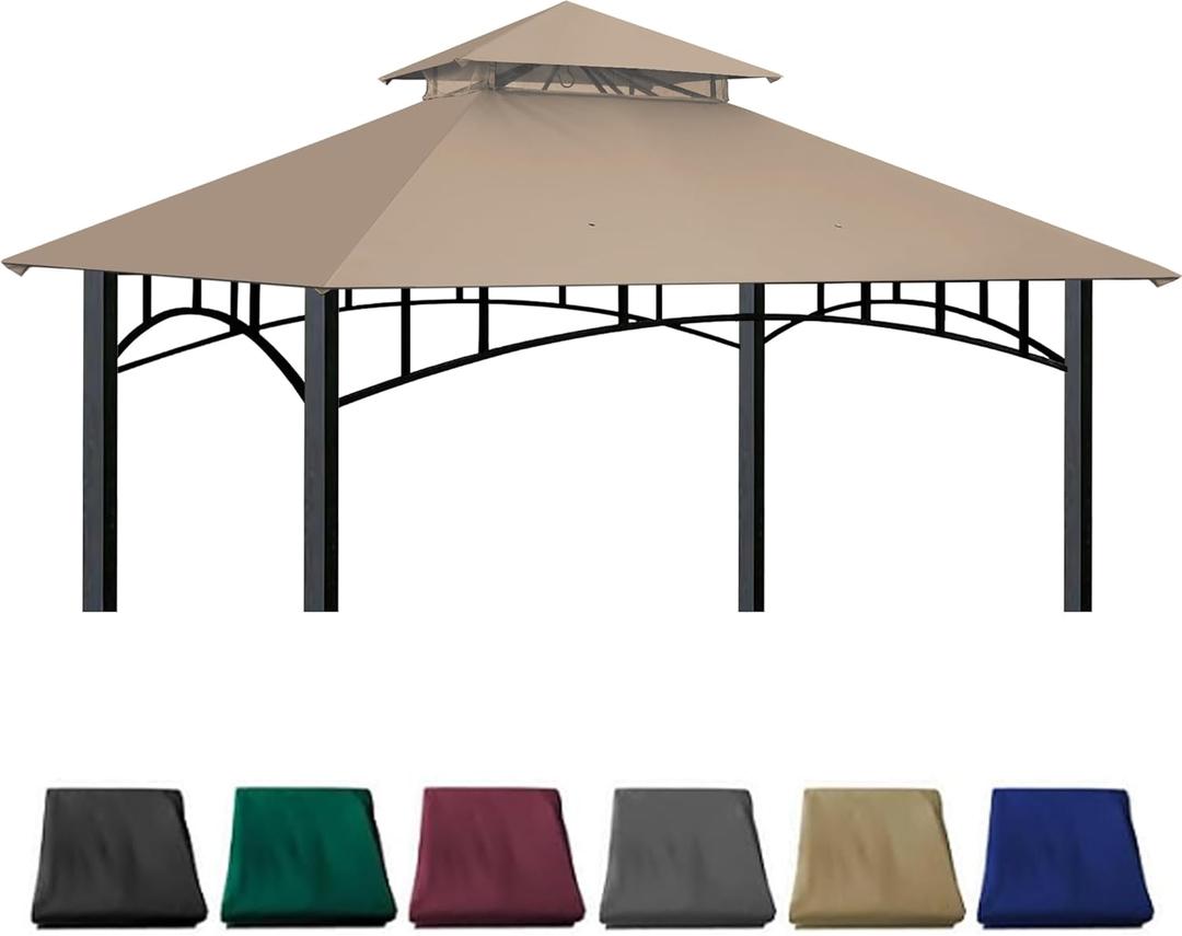 Gazebo Replacement Canopy 10x10 Ft Compatible with Madaga Target Gazebo Frame Model L-GZ136PST, L-GZ136PST-2/7/9 (Light Beige)