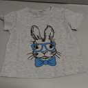 Toddler Easter Shirt Boys Girls Bunny T Shirt Rabbit with Glasses Graphic Tee Happy Easter Short Sleeve Tops Grey, 90